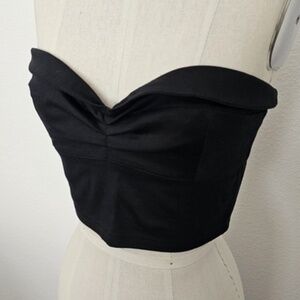 Violets in May black bandeau pinup rockabilly crop top sweetheart